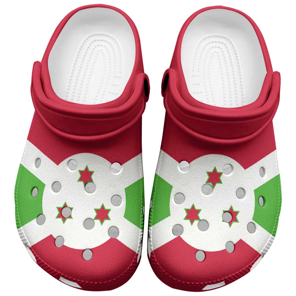 African Proud Burundi Flag Clogs Shoes - Wonder Print Shop