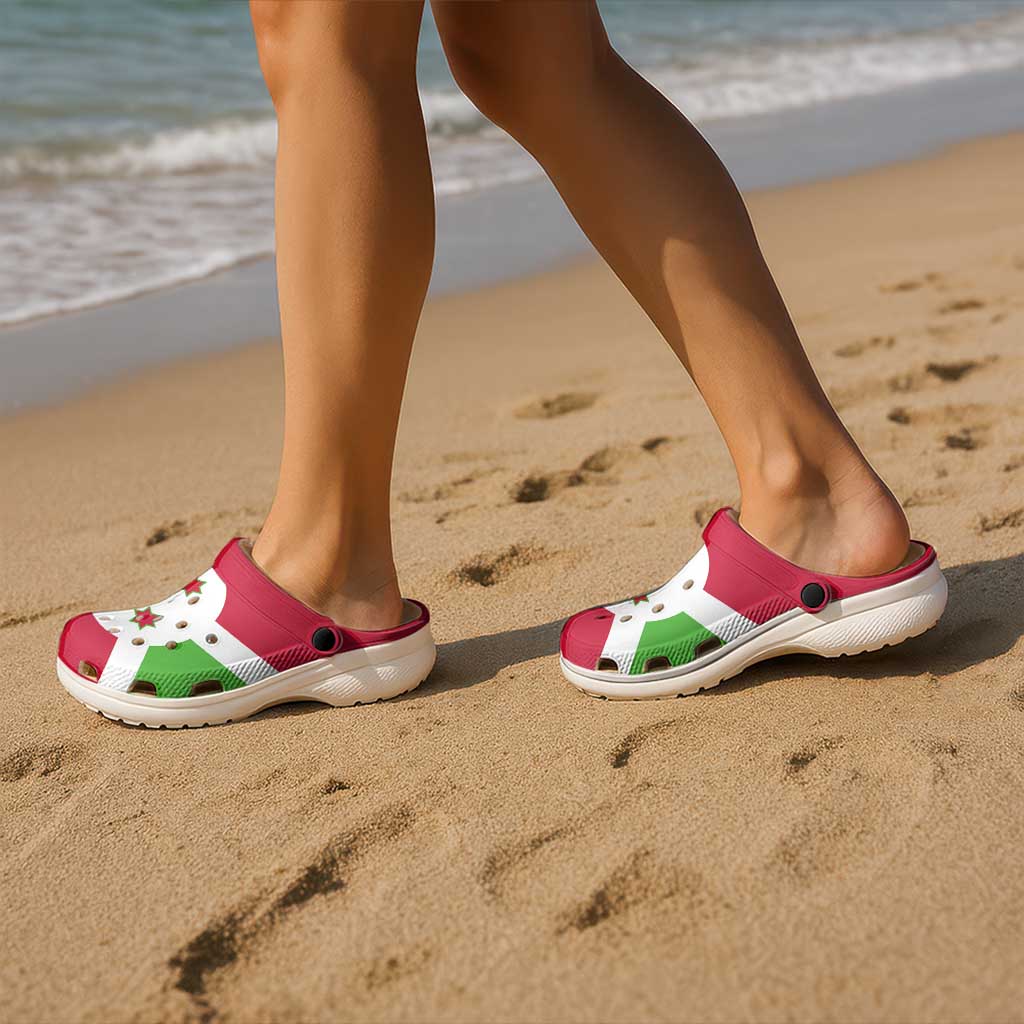 African Proud Burundi Flag Clogs Shoes - Wonder Print Shop