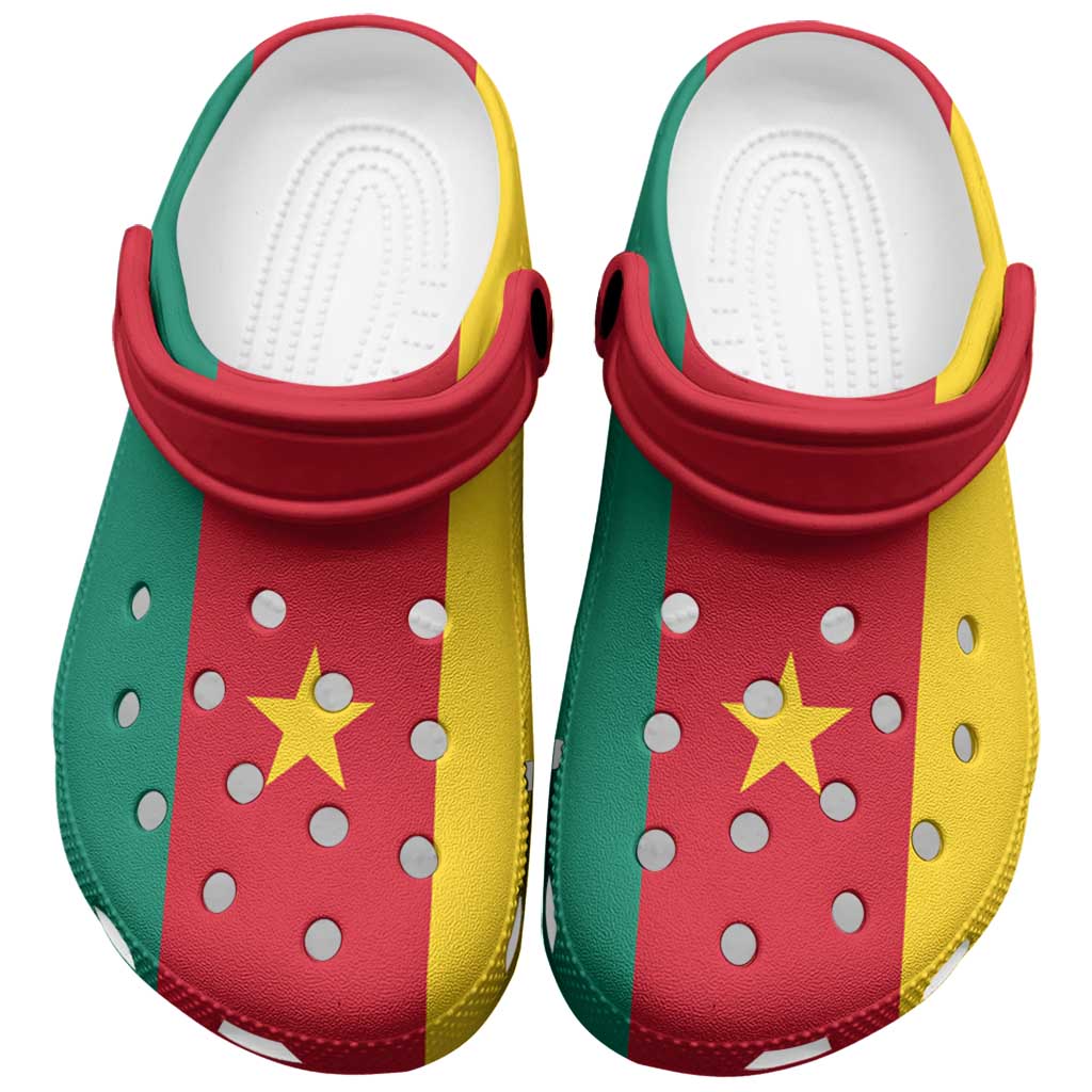African Proud Cameroon Flag Clogs Shoes - Wonder Print Shop