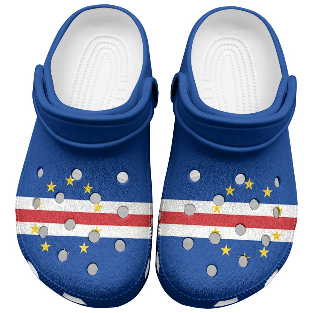 African Proud Cape Verde Flag Clogs Shoes - Wonder Print Shop