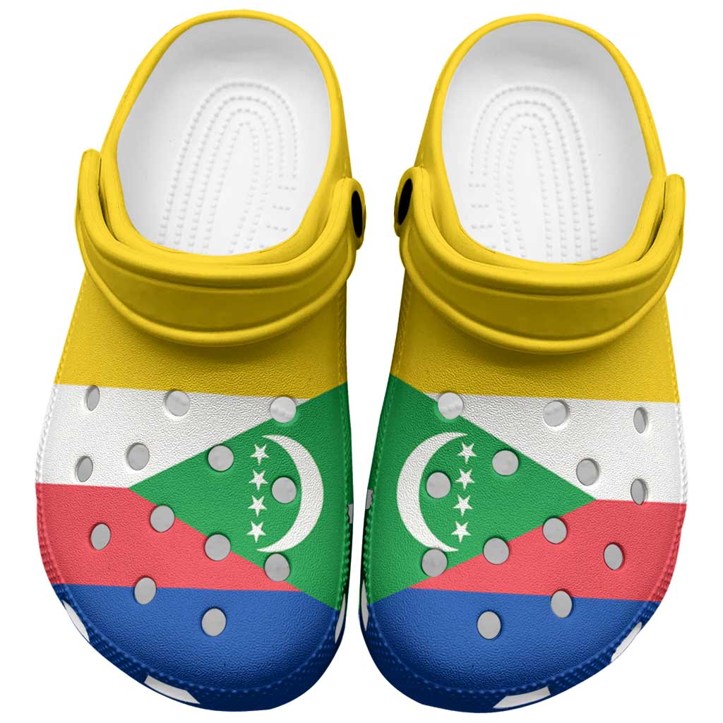 African Proud Comoros Flag Clogs Shoes - Wonder Print Shop