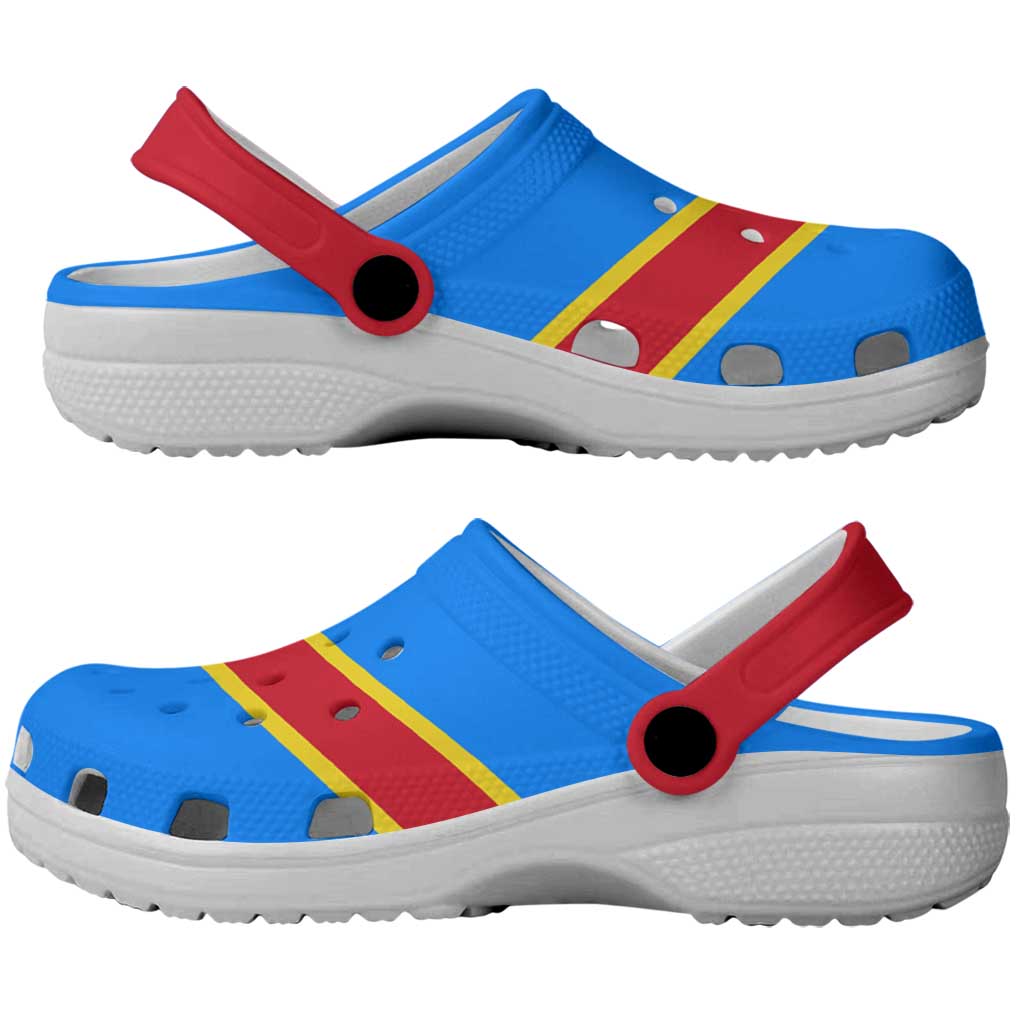 African Proud  Democratic Republic of the Congo Flag Clogs Shoes - Wonder Print Shop