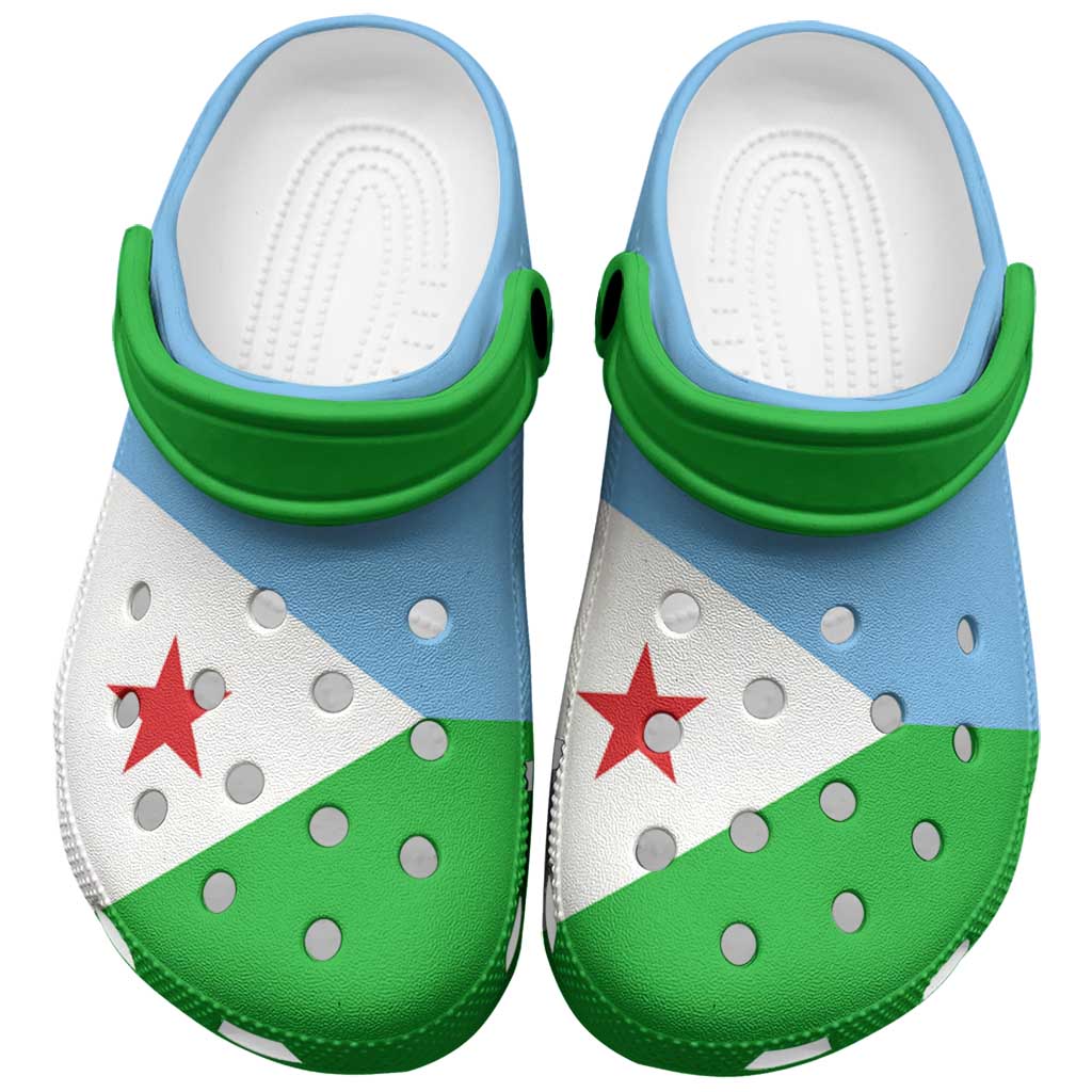 African Proud Djibouti Flag Clogs Shoes - Wonder Print Shop