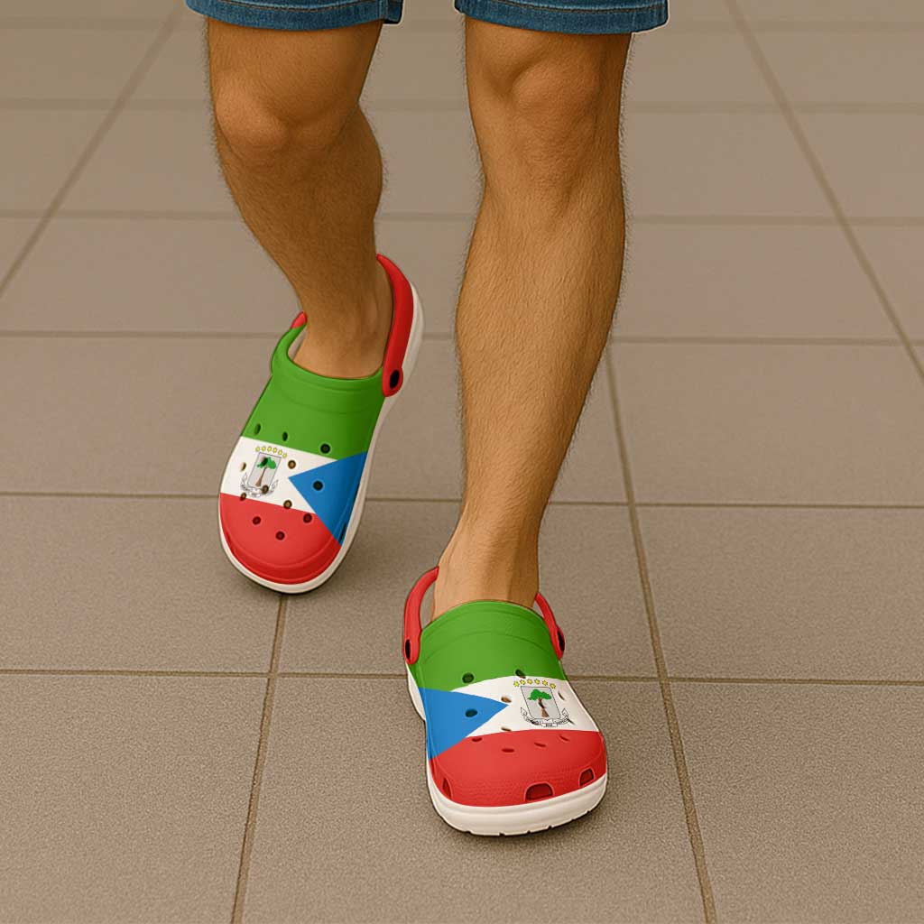 African Proud Equatorial Guinea Flag Clogs Shoes - Wonder Print Shop