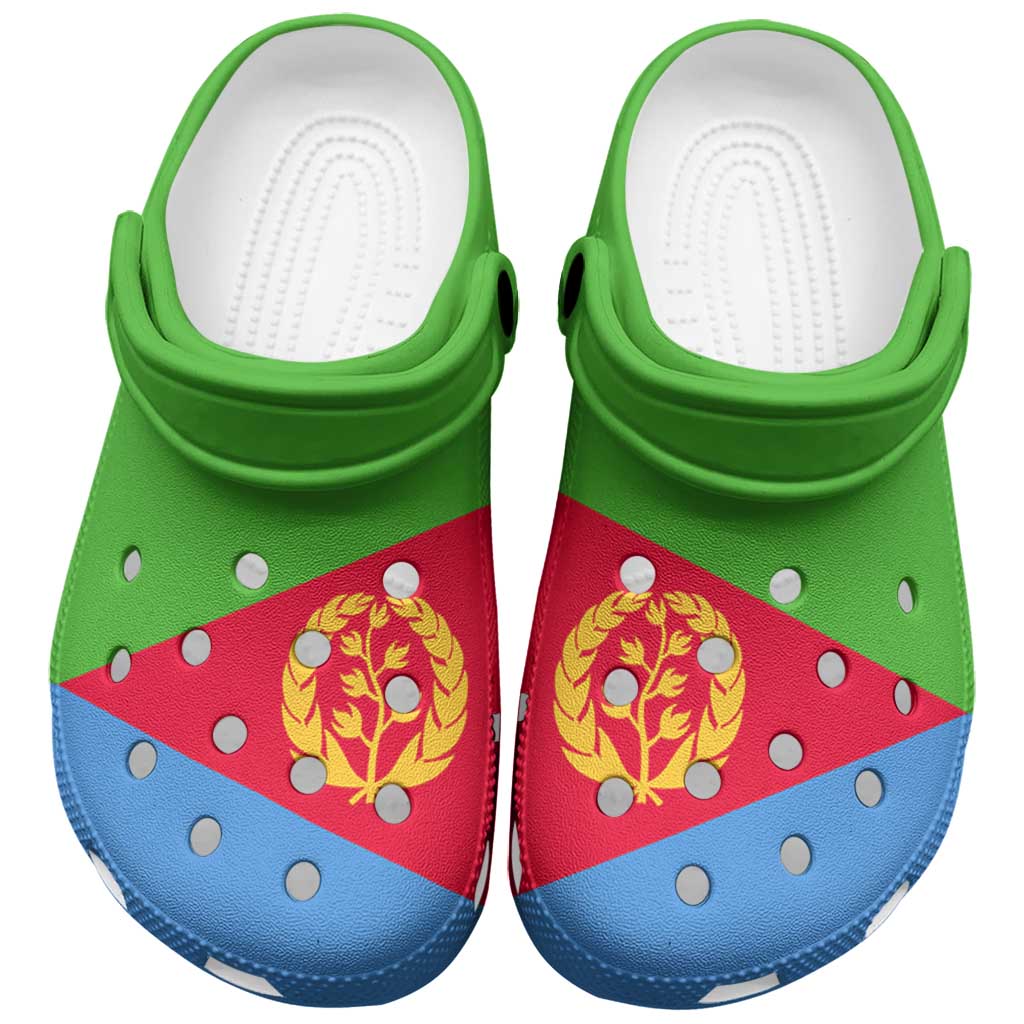 African Proud Eritrea Flag Clogs Shoes - Wonder Print Shop