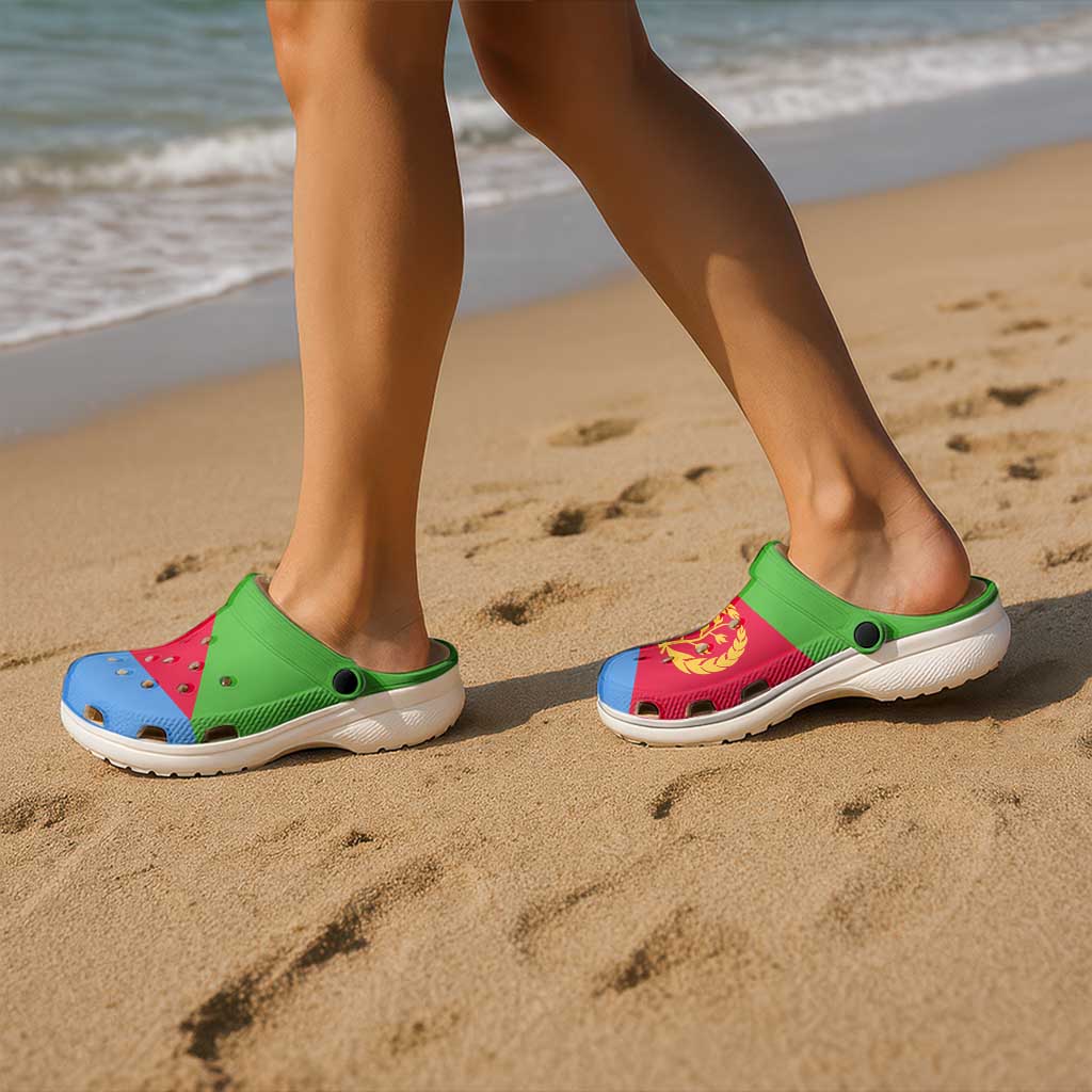 African Proud Eritrea Flag Clogs Shoes - Wonder Print Shop