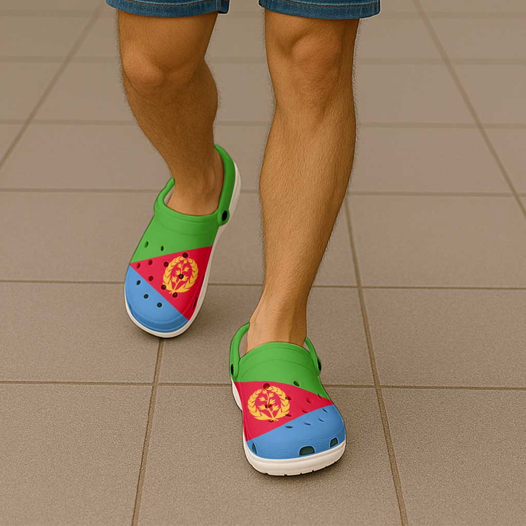 African Proud Eritrea Flag Clogs Shoes - Wonder Print Shop