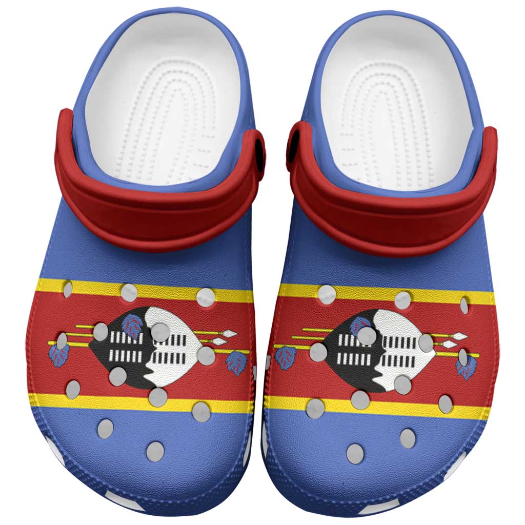African Proud Eswatini Flag Clogs Shoes - Wonder Print Shop