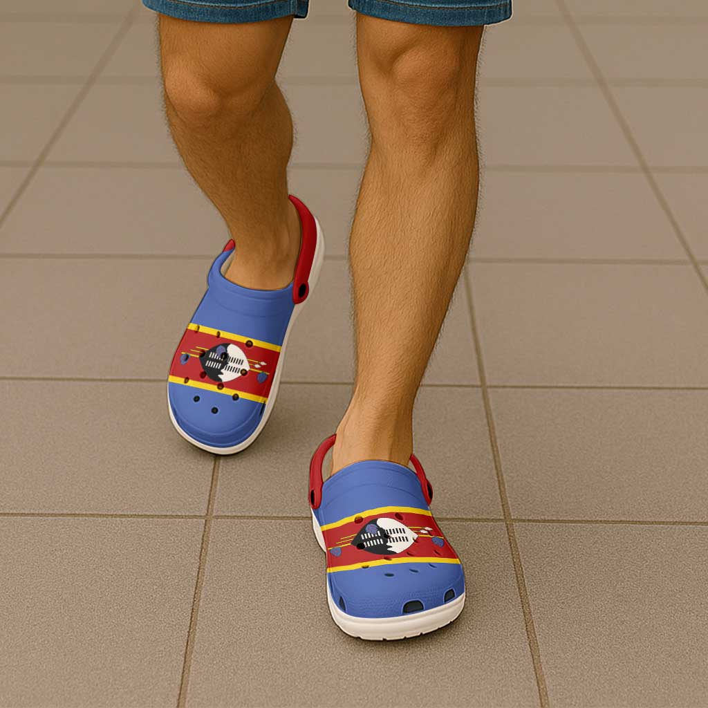 African Proud Eswatini Flag Clogs Shoes - Wonder Print Shop