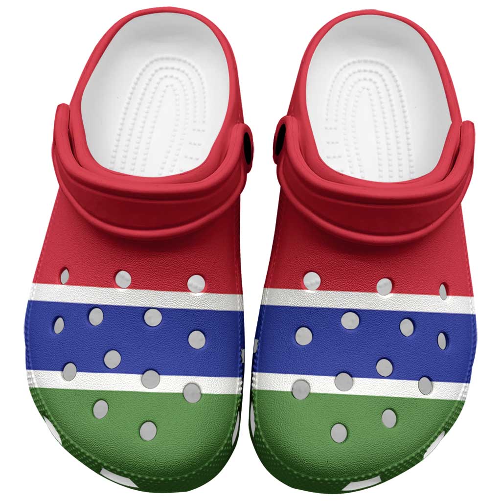 African Proud Gambia Flag Clogs Shoes - Wonder Print Shop