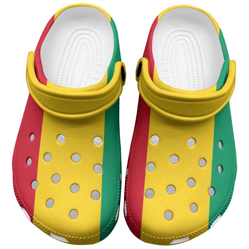 African Proud Guinea Flag Clogs Shoes - Wonder Print Shop