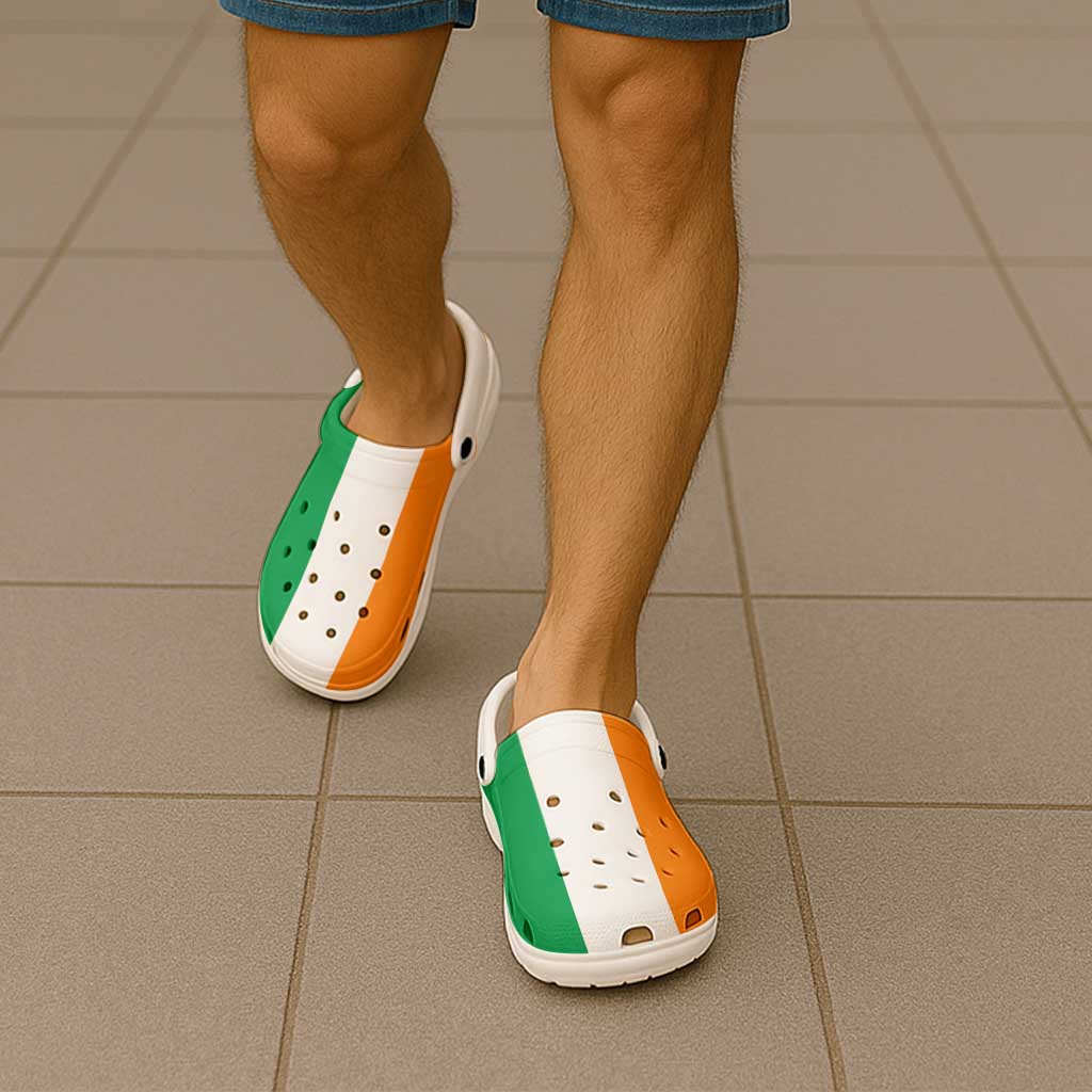 African Proud Ivory Coast Flag Clogs Shoes - Wonder Print Shop