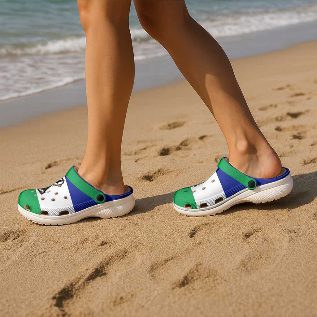 African Proud Lesotho Flag Clogs Shoes - Wonder Print Shop