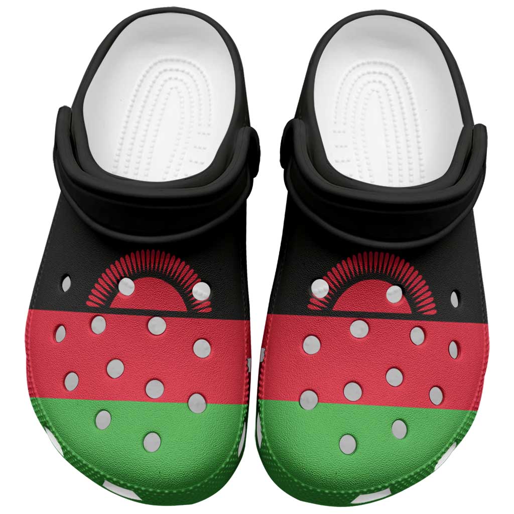African Proud Malawi Flag Clogs Shoes - Wonder Print Shop