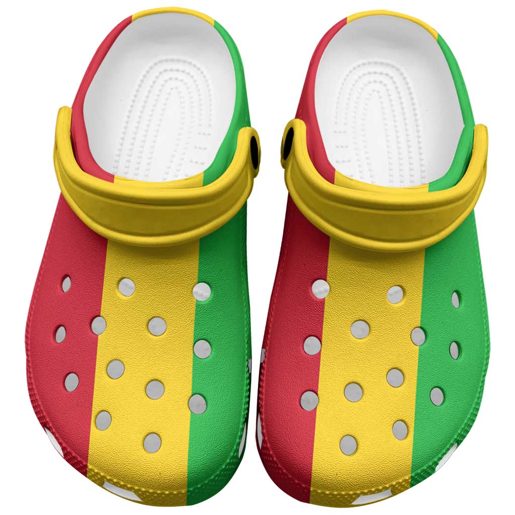 African Proud Mali Flag Clogs Shoes - Wonder Print Shop