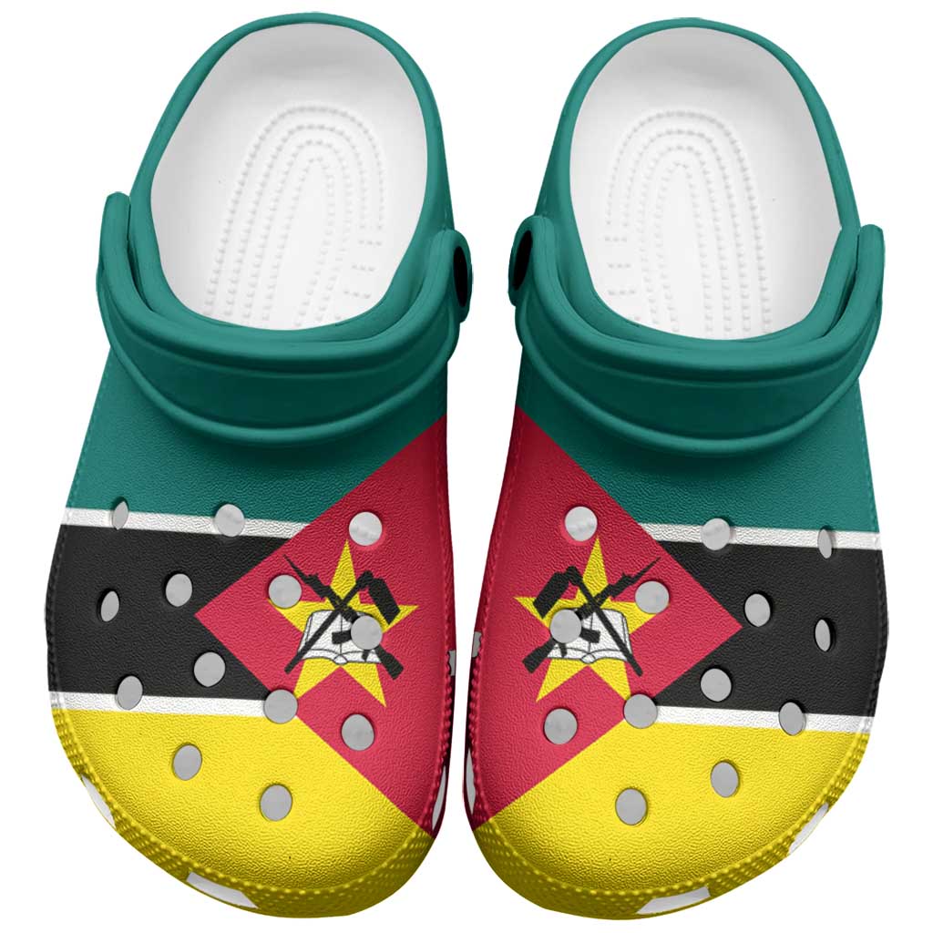 African Proud Mozambique Flag Clogs Shoes - Wonder Print Shop