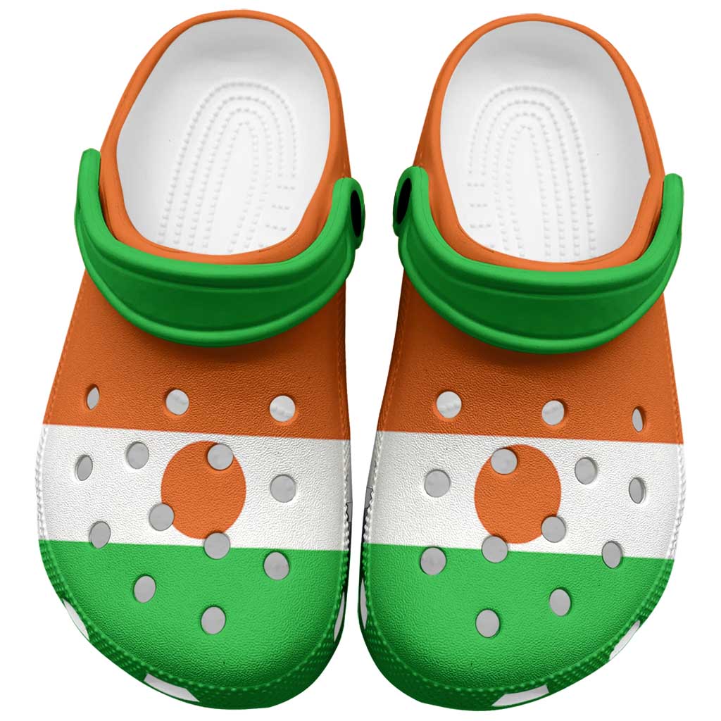 African Proud Niger Flag Clogs Shoes - Wonder Print Shop