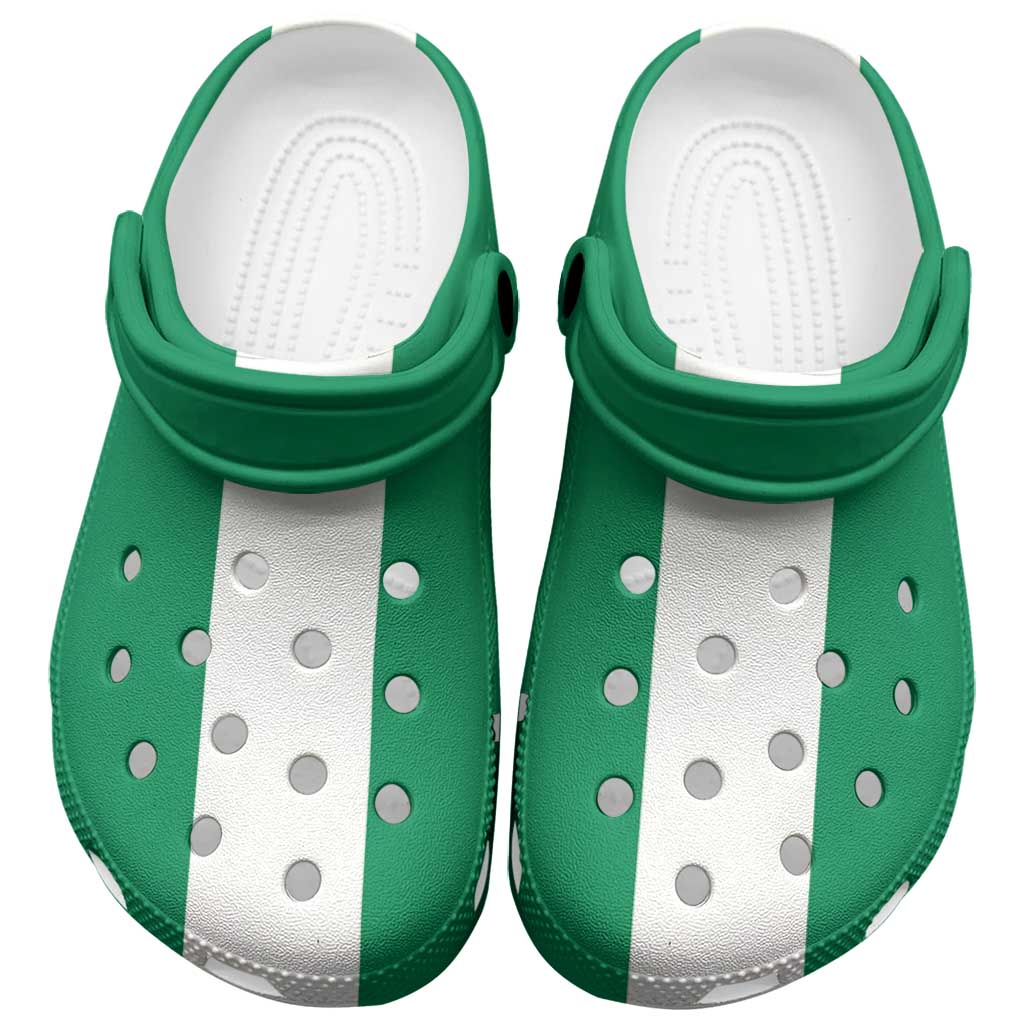 African Proud Nigeria Flag Clogs Shoes - Wonder Print Shop