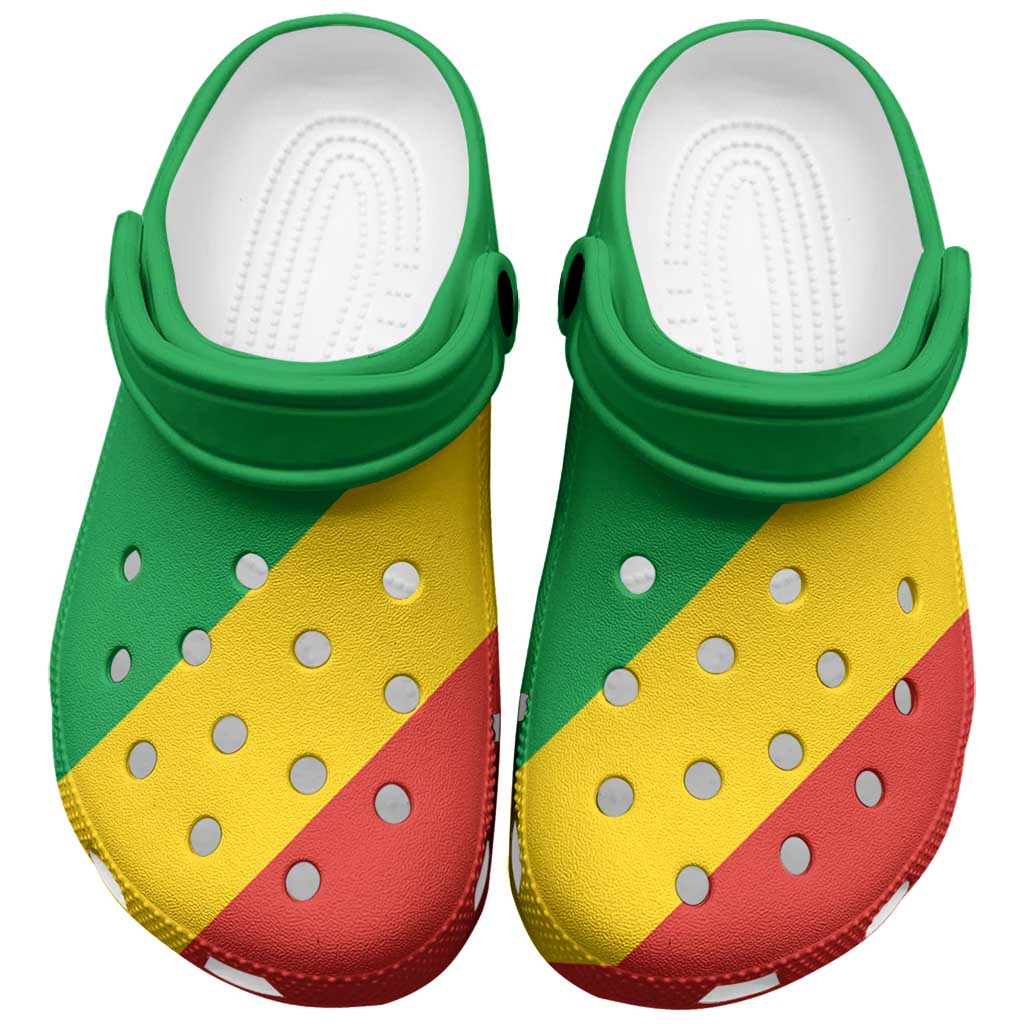 African Proud Republic of the Congo Flag Clogs Shoes - Wonder Print Shop