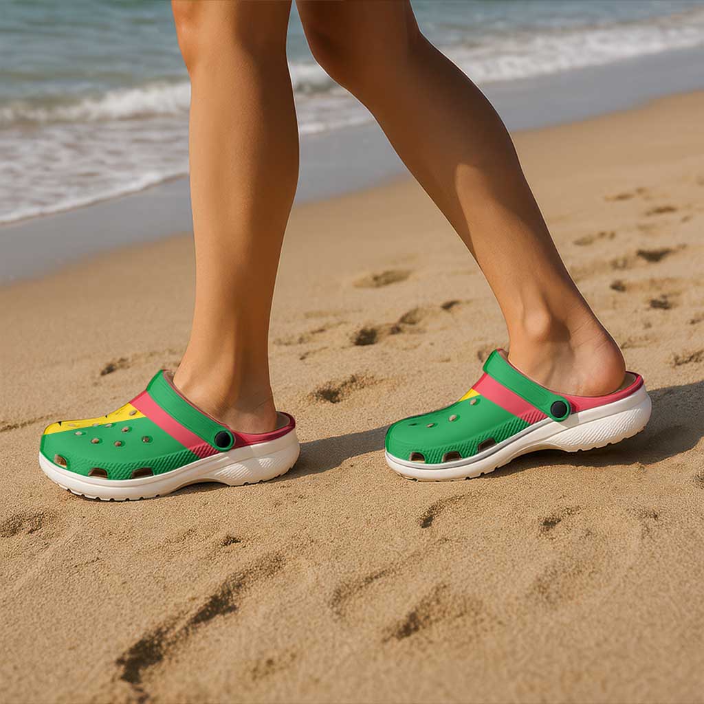 African Proud  Sao Tome and Principe Flag Clogs Shoes - Wonder Print Shop