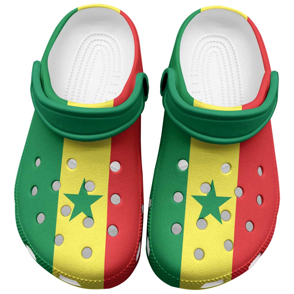 African Proud Senegal Flag Clogs Shoes - Wonder Print Shop