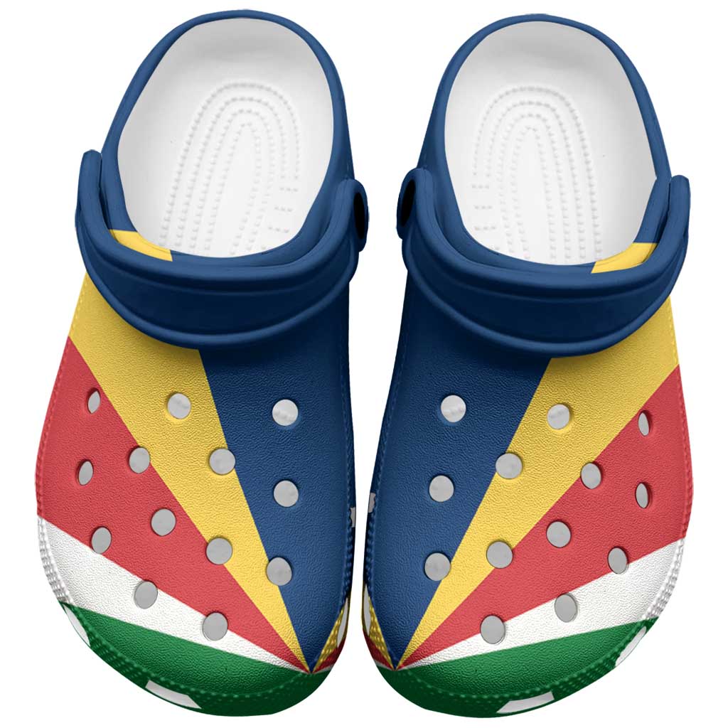 African Proud Seychelles Flag Clogs Shoes - Wonder Print Shop