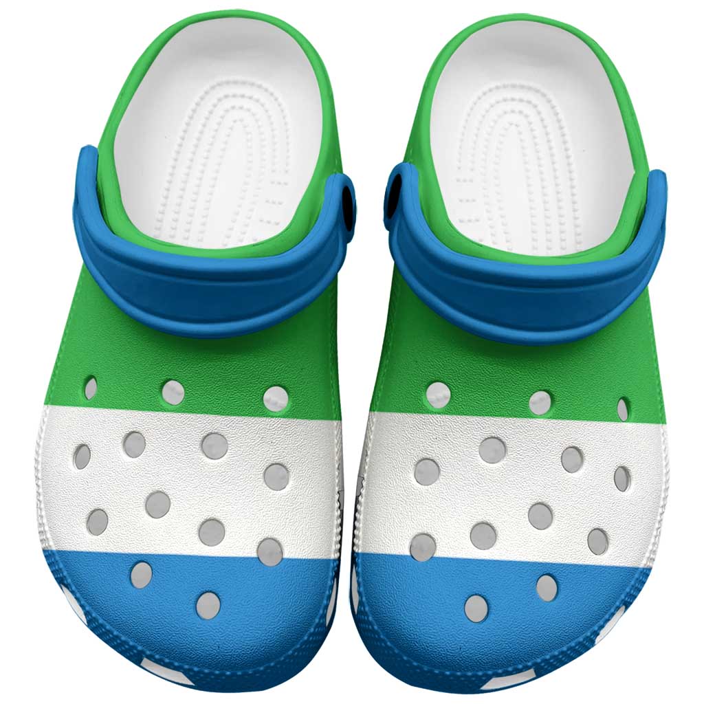 African Proud Sierra Leone Flag Clogs Shoes - Wonder Print Shop