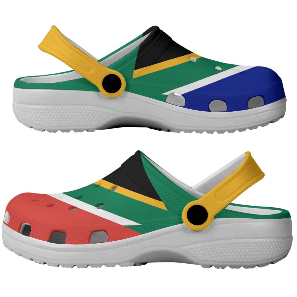 African Proud South Africa Flag Clogs Shoes - Wonder Print Shop