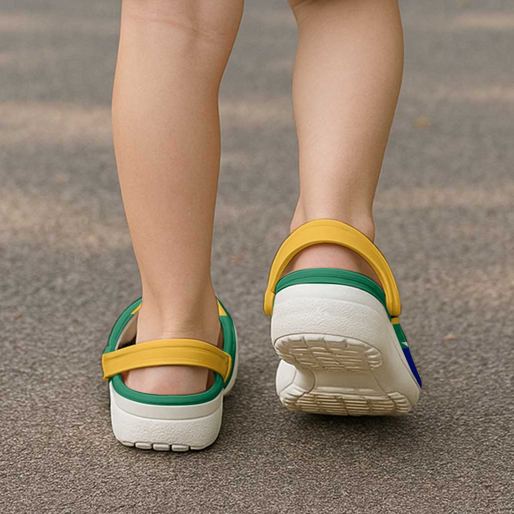 African Proud South Africa Flag Clogs Shoes - Wonder Print Shop