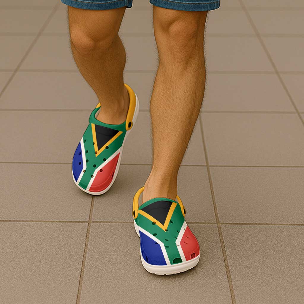 African Proud South Africa Flag Clogs Shoes - Wonder Print Shop