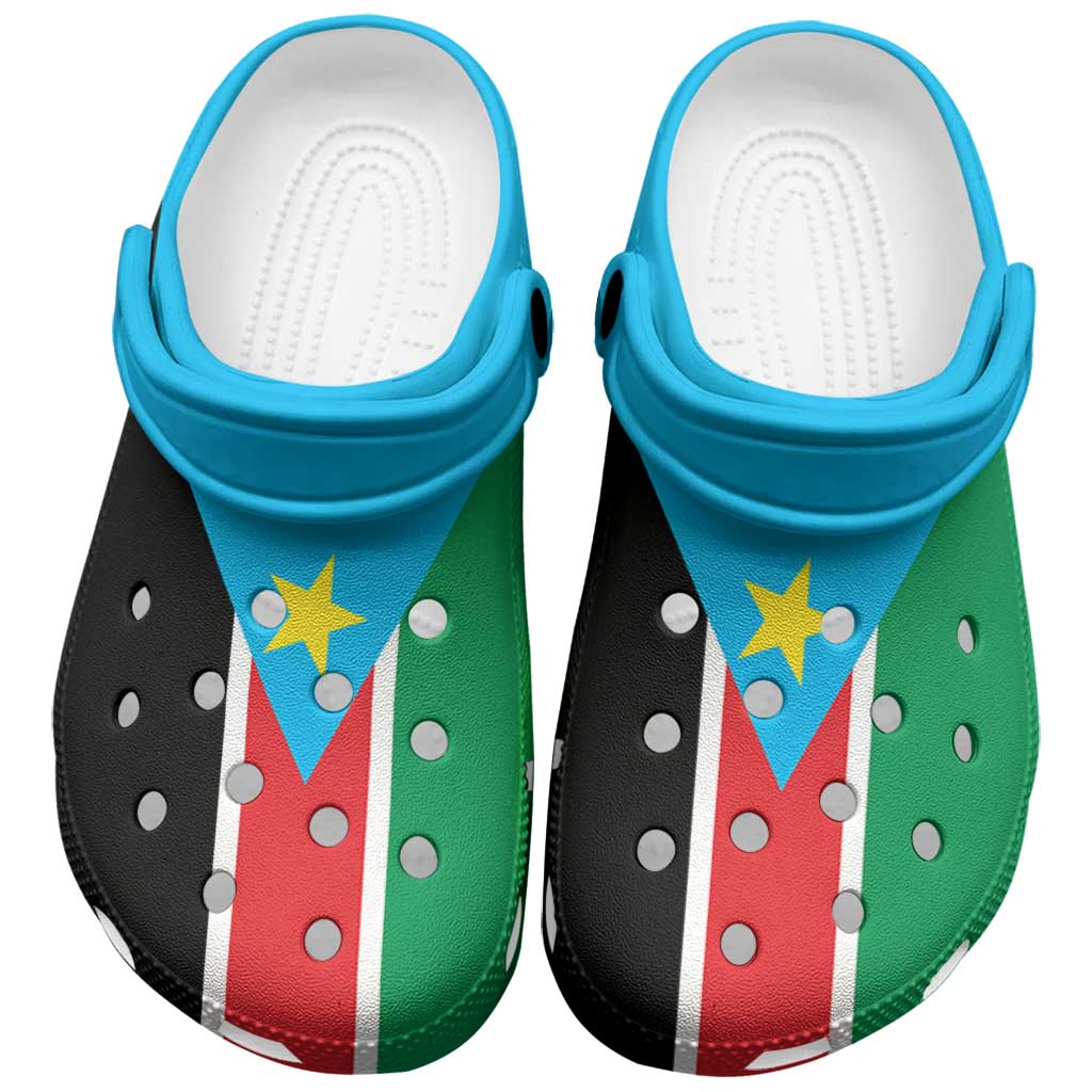 African Proud South Sudan Flag Clogs Shoes - Wonder Print Shop