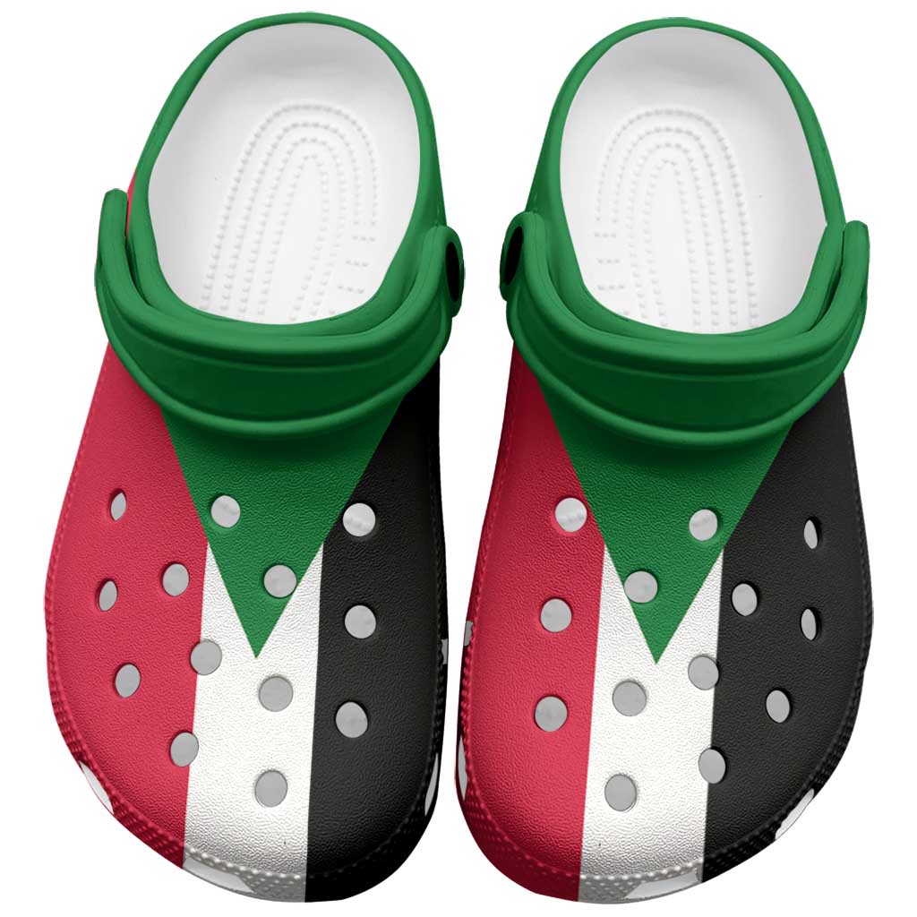 African Proud Sudan Flag Clogs Shoes - Wonder Print Shop