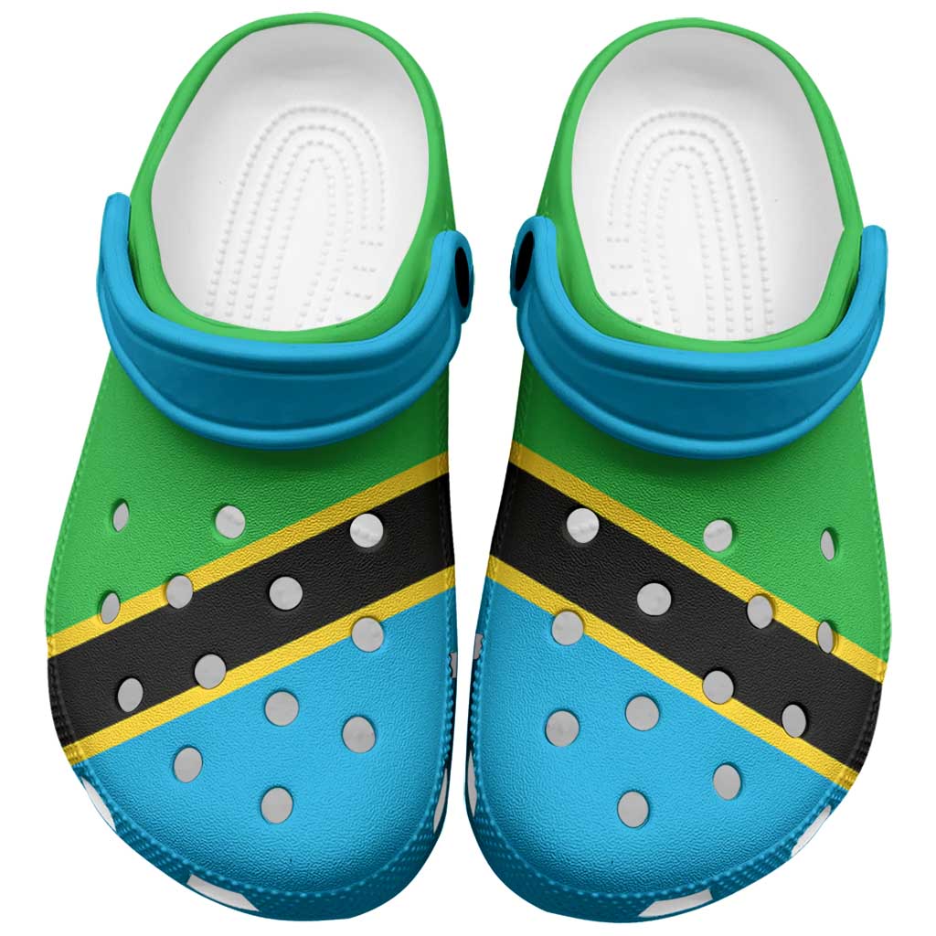 African Proud Tanzania Flag Clogs Shoes - Wonder Print Shop