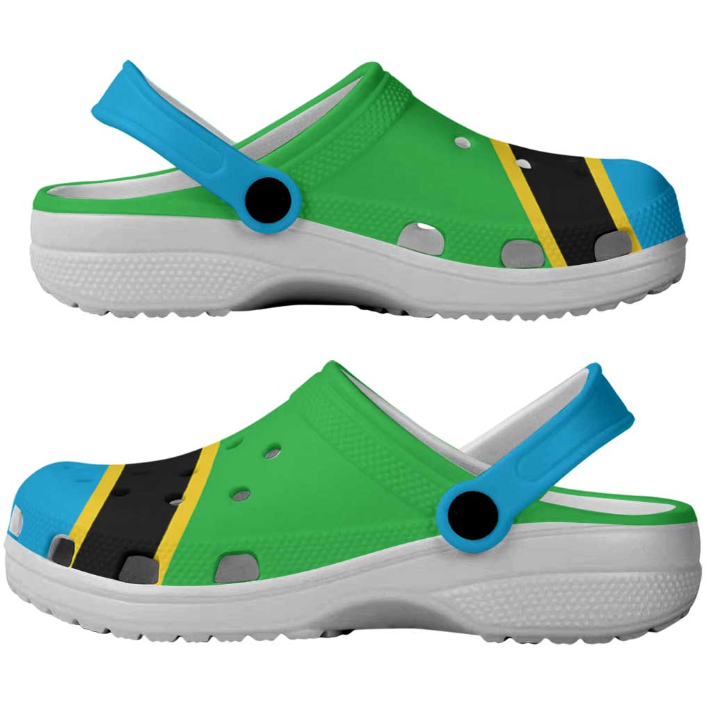 African Proud Tanzania Flag Clogs Shoes - Wonder Print Shop