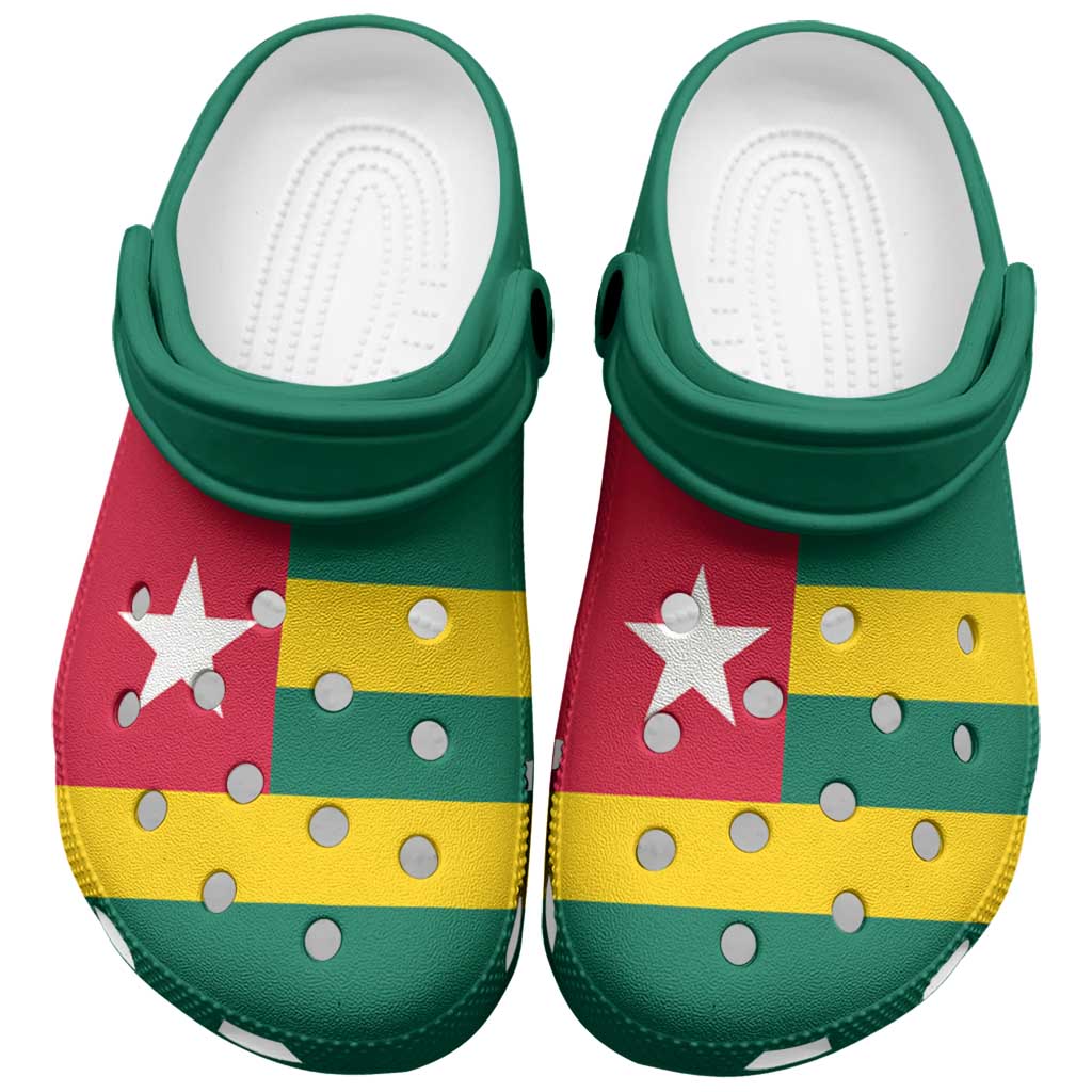 African Proud Togo Flag Clogs Shoes - Wonder Print Shop