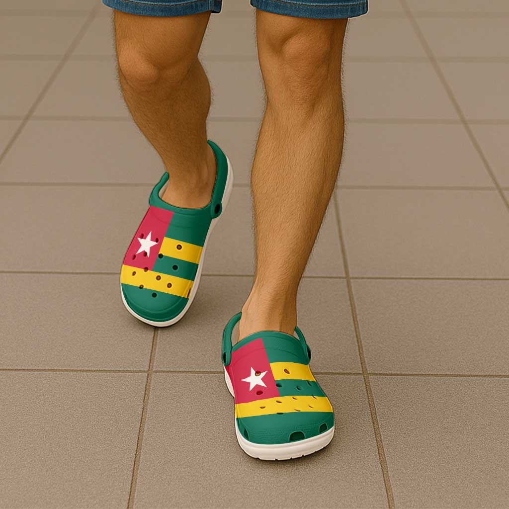 African Proud Togo Flag Clogs Shoes - Wonder Print Shop