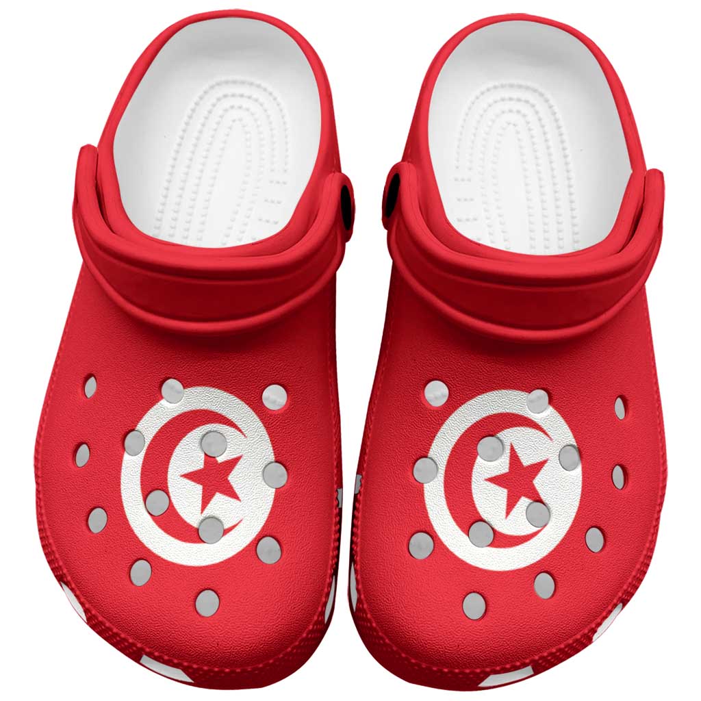 African Proud Tunisia Flag Clogs Shoes - Wonder Print Shop