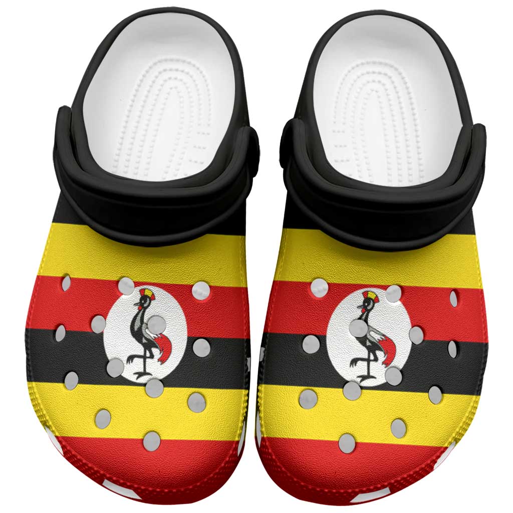 African Proud Uganda Flag Clogs Shoes - Wonder Print Shop