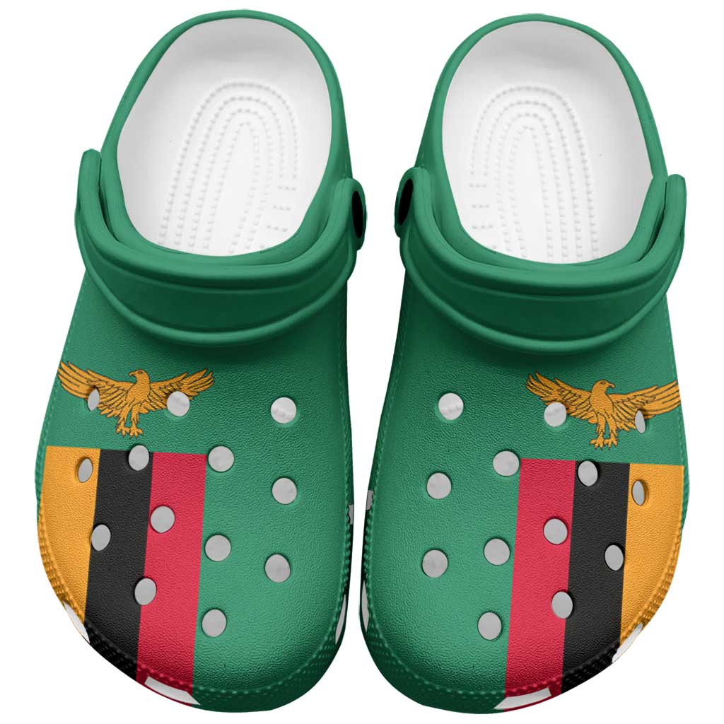 African Proud Zambia Flag Clogs Shoes - Wonder Print Shop