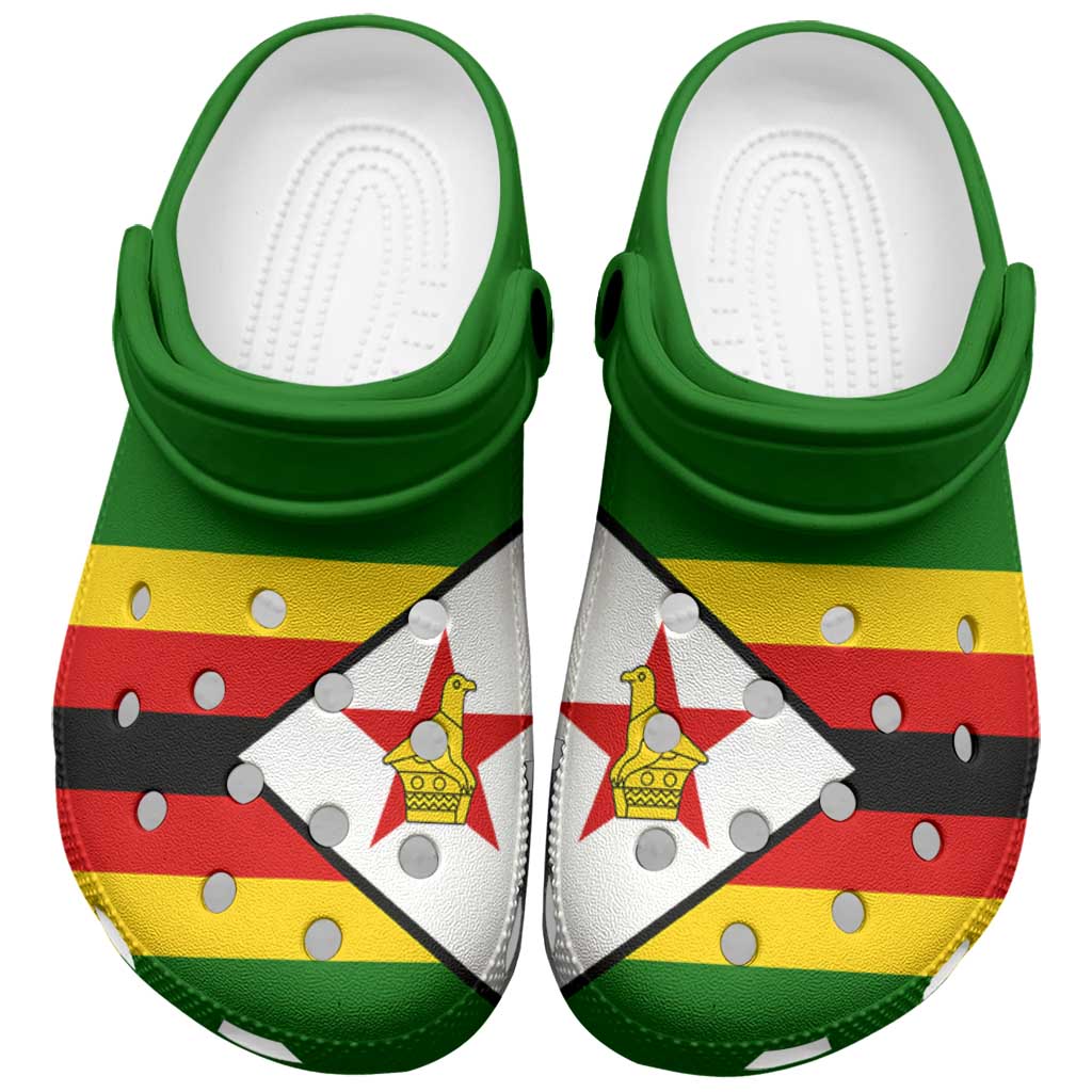 African Proud Zimbabwe Flag Clogs Shoes - Wonder Print Shop