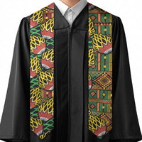 African Tribal Geometric Mixed Kanga Pattern Graduation Stole