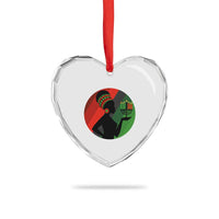 African Woman With Kinara Heart Crystal Glass Ornament Happy Kwanzaa Cultural Pride Gift - Wonder Print Shop
