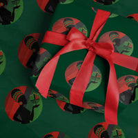African Woman With Kinara Wrapping Paper Roll Happy Kwanzaa Cultural Pride Gift - Wonder Print Shop