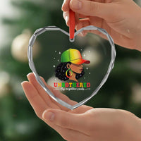 Afro African American Heart Crystal Glass Ornament Unbothered By Negative Souls Black Sassy Queen