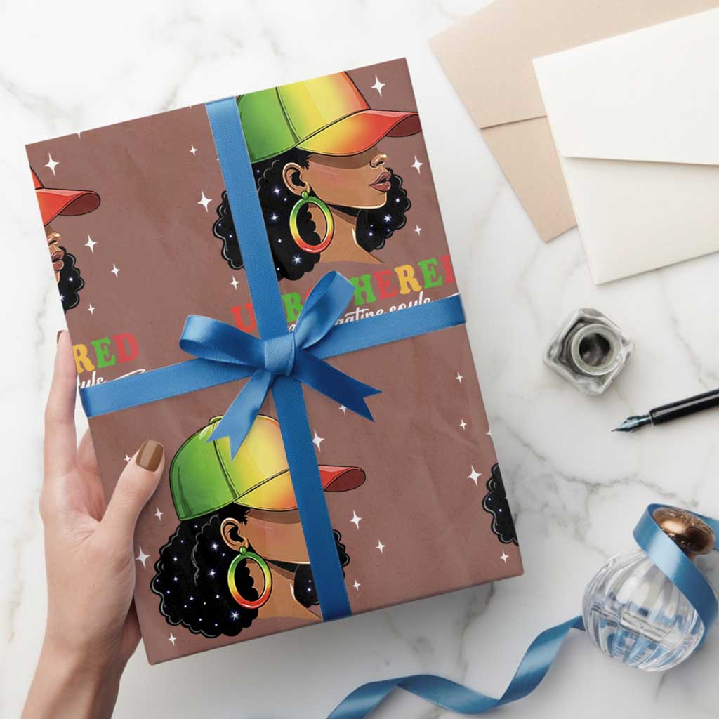 Afro African American Wrapping Paper Roll Unbothered By Negative Souls Black Sassy Queen