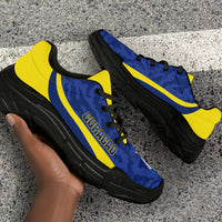 Afro Curacao 2026 Football Chunky Sneakers Go Blue Wave Grunge Curve Stylized - Wonder Print Shop