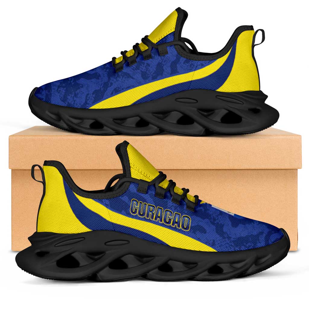 Afro Curacao 2026 Football Clunky Sneakers Go Blue Wave Grunge Curve Stylized - Wonder Print Shop