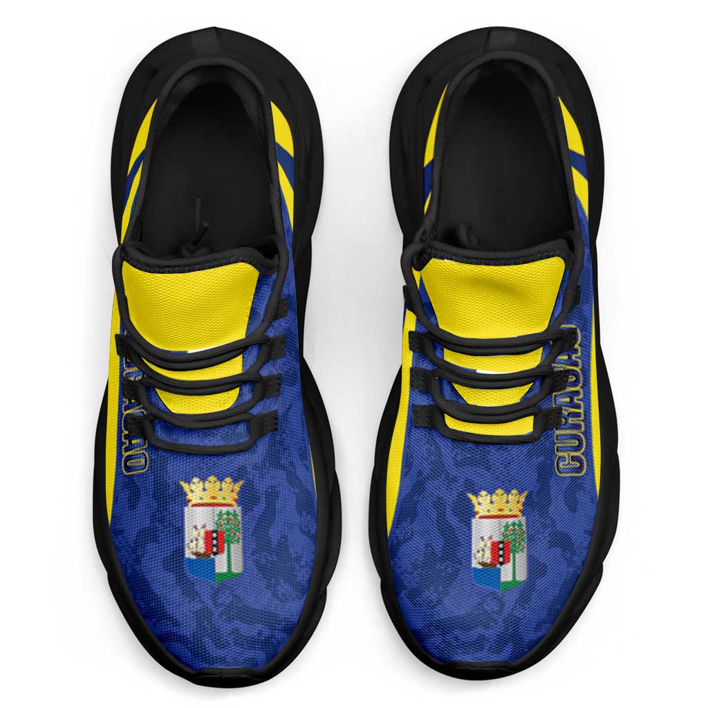 Afro Curacao 2026 Football Clunky Sneakers Go Blue Wave Grunge Curve Stylized - Wonder Print Shop