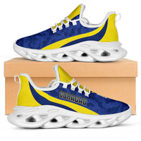 Afro Curacao 2026 Football Clunky Sneakers Go Blue Wave Grunge Curve Stylized - Wonder Print Shop