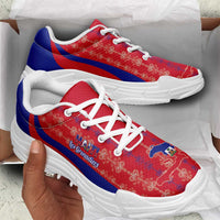 Afro Haiti 2026 Football Chunky Sneakers Les Grenadiers Veve Vodou Red Curve Stylized - Wonder Print Shop